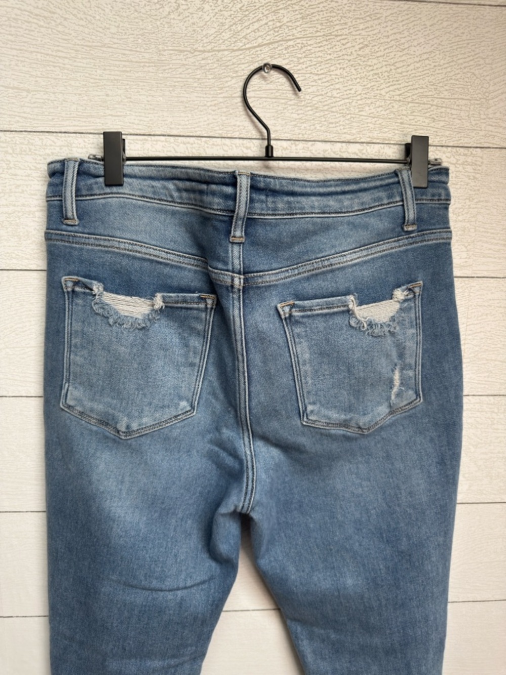 Flying Monkey High Rise Button Fly Distressed Raw Hem Skinny Jeans Size 30/10 - Picture 9 of 11